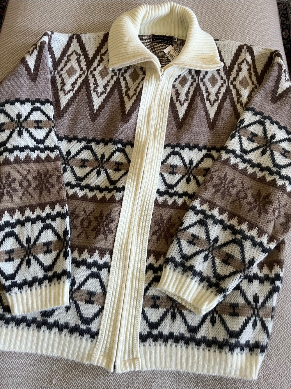Vintage Comfort Knits JCP Men's Zip Front Sweater Size XL